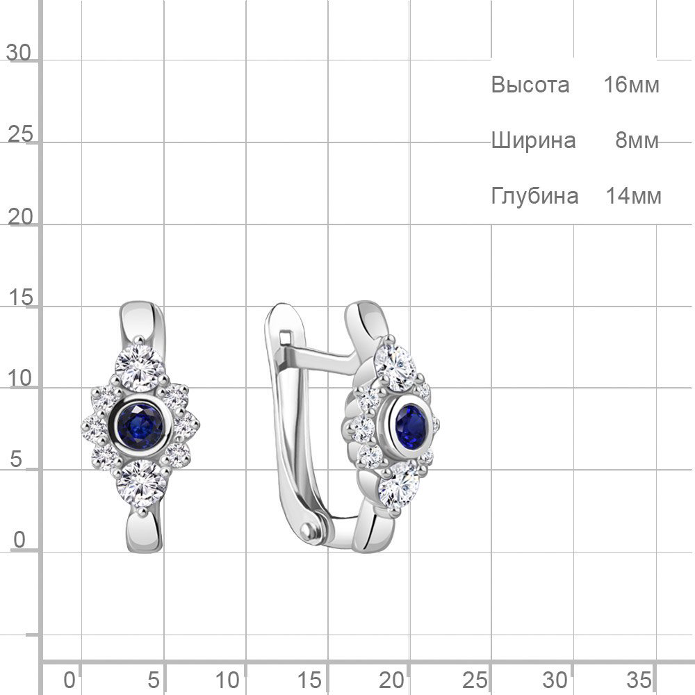 Серьги Aquamarine 49459АБ.5 2,5гр. купить,NaN
