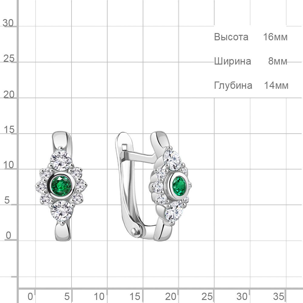 Серьги Aquamarine 49459АГ.5 2,5гр. купить,NaN