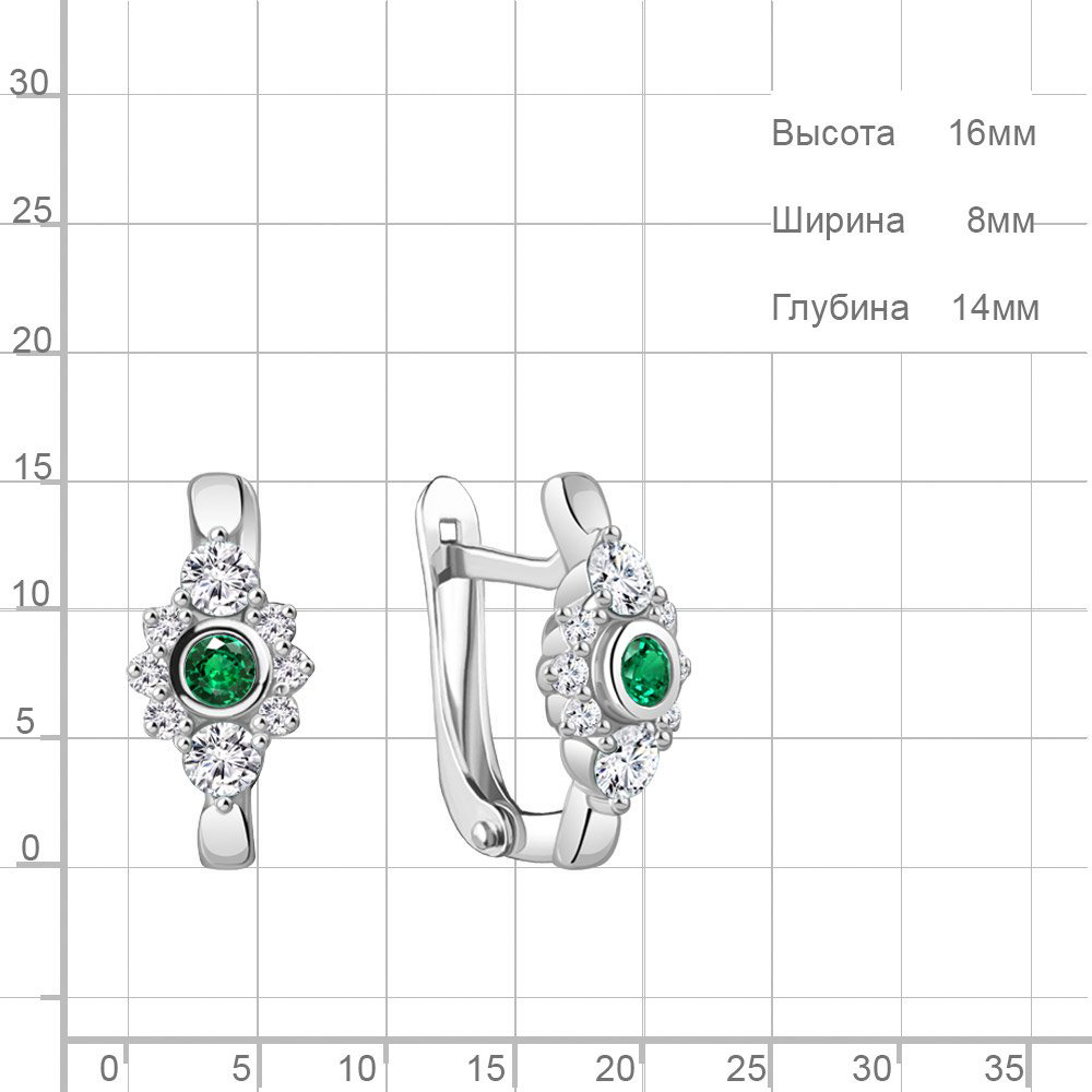 Серьги Aquamarine 49459АГ.5 2,5гр. купить,NaN