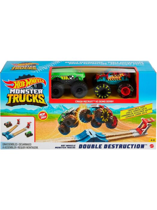 Игровой набор Hot Wheels Monster Trucks Двойное уничтожение купить,NaN