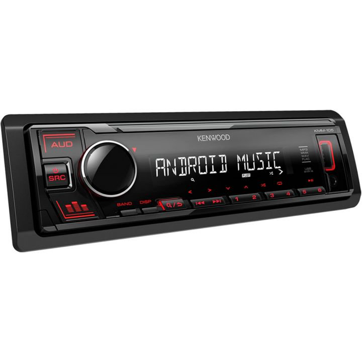 Автомагнитола Kenwood KMM-105RY DIN 1 черная