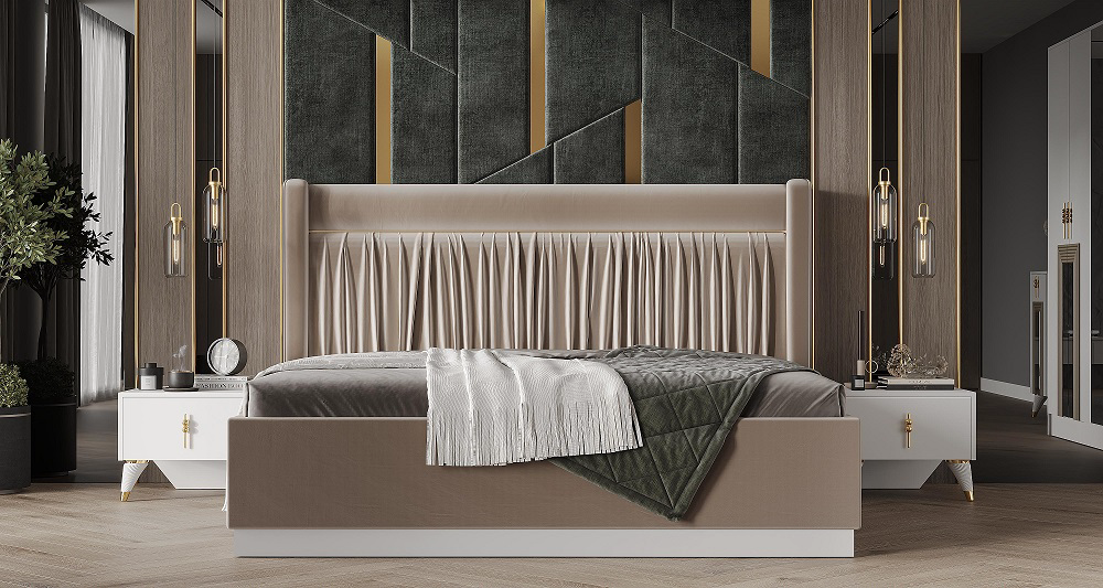 Гарнитур спальный Mebel Luxe София бело-бежевый купить,NaN