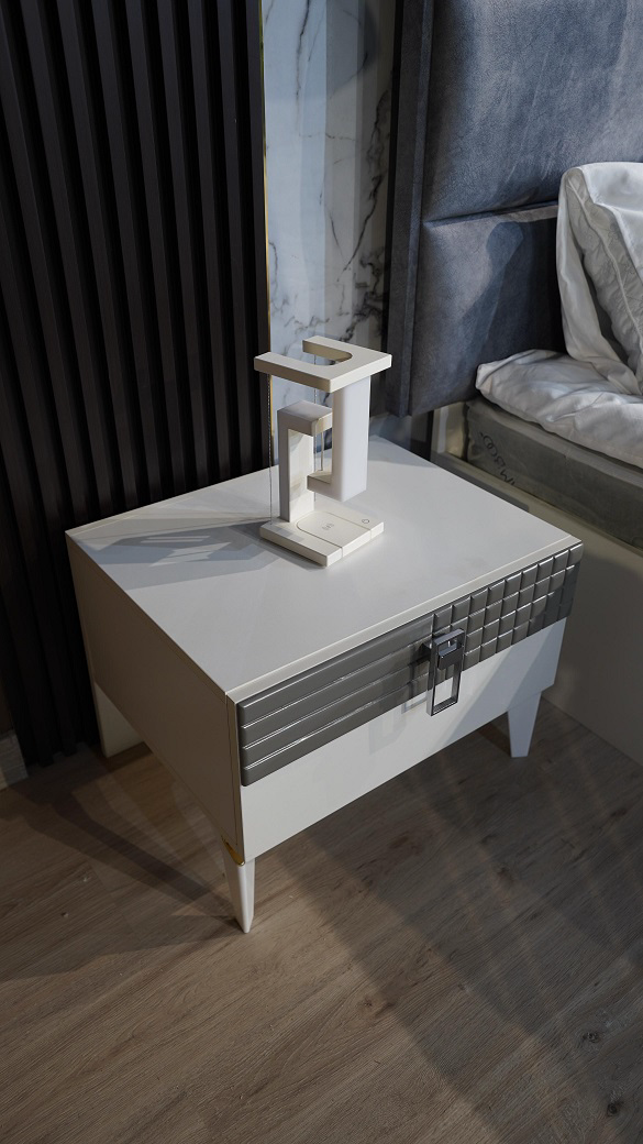 Гарнитур спальный Mebel Luxe Рио серо-белый купить,NaN