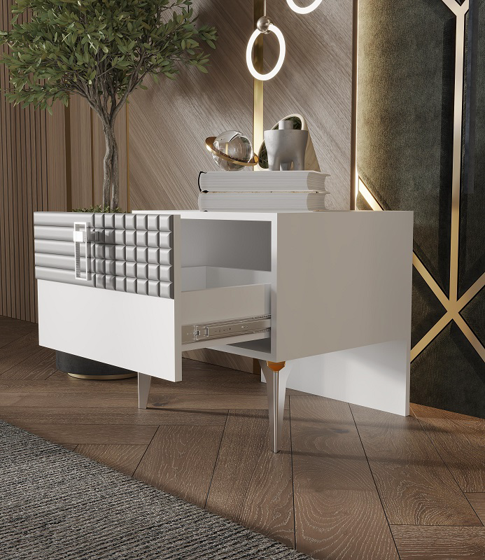 Гарнитур спальный Mebel Luxe Рио серо-белый купить,NaN
