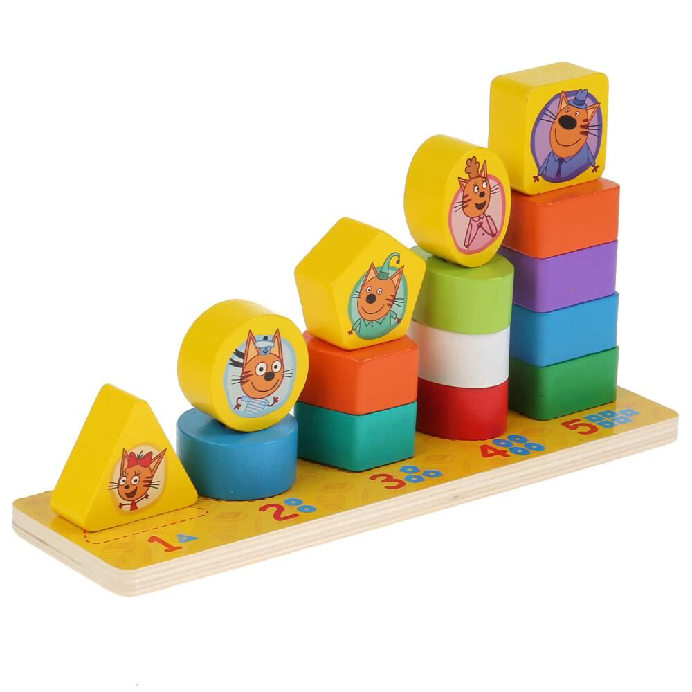 Игрушка Три кота Пирамидка    Мама папа я купить,NaN