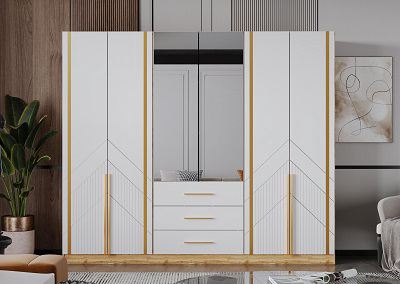 Шкаф Mebel Luxe Альфа 6Д 230х276х60см белый купить,NaN