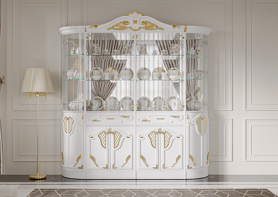 Шкаф-витрина Mebel Luxe Лиза 2 240х250см белый купить,NaN