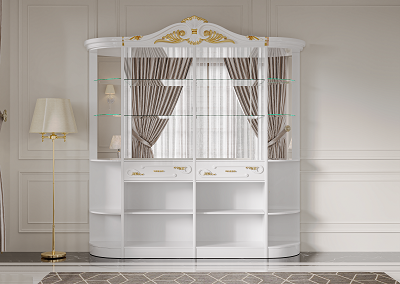 Шкаф-витрина Mebel Luxe Лиза 2 240х250см белый купить,NaN