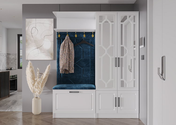 Прихожая Mebel Luxe Марсель 2Д зеленый белый купить,NaN