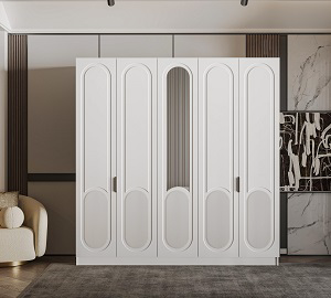 Шкаф Mebel Luxe Джордан 5Д 225х230х60см белый купить,NaN