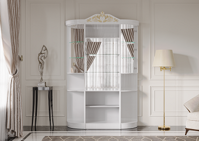 Шкаф-витрина Mebel Luxe Лиза люкс 1.6 160х245см белый купить,NaN