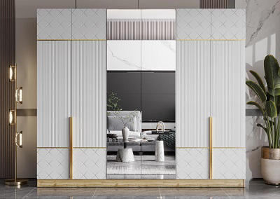 Шкаф Mebel Luxe Молли 6Д 230х270х60см серо-белый купить,NaN