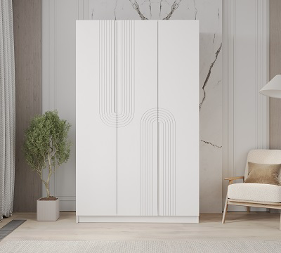 Шкаф Mebel Luxe Лофт 3Д 230х160х58см белый купить,NaN
