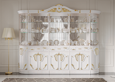 Шкаф-витрина Mebel Luxe Лиза 320х250см белый купить,NaN