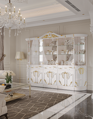 Шкаф-витрина Mebel Luxe Лиза 320х250см белый купить,NaN