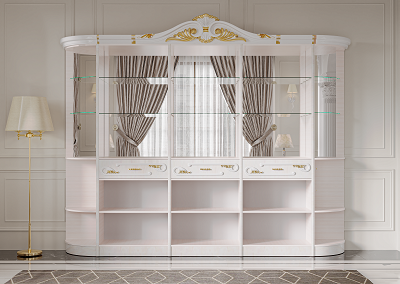 Шкаф-витрина Mebel Luxe Лиза 320х250см белый купить,NaN
