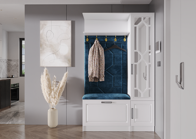 Прихожая Mebel Luxe Марсель 1Д зелено-белый купить,NaN