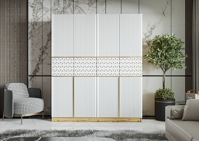 Шкаф Mebel Luxe Мерс 4Д 215х180х52см бежево-белый купить,NaN