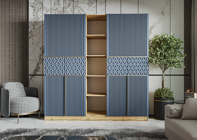 Шкаф Mebel Luxe Мерс 5Д 215х210х52см бежево-белый купить,NaN
