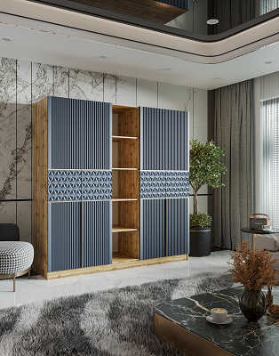 Шкаф Mebel Luxe Мерс 5Д 215х210х52см бежево-белый купить,NaN