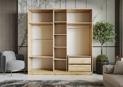 Шкаф Mebel Luxe Мерс 5Д 215х210х52см бежево-белый купить,NaN