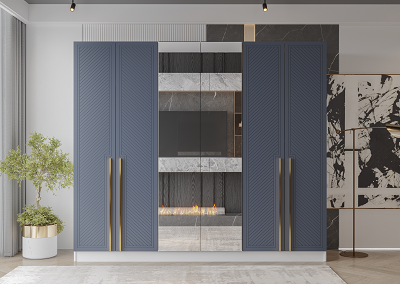 Шкаф Mebel Luxe Инфинит 210х240х60см бело-серый с золотом купить,NaN