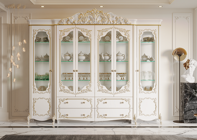 Шкаф-витрина Mebel Luxe Венеция 300х250см белый купить,NaN