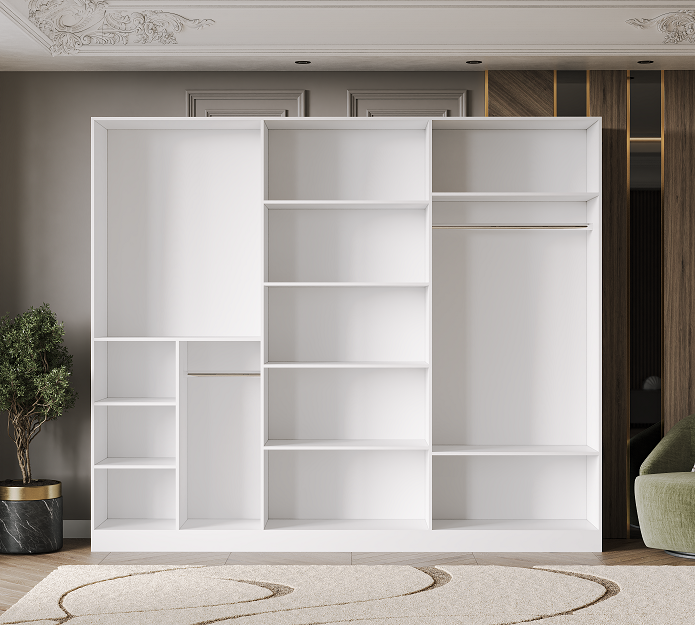 Шкаф Mebel Luxe Милан 280х220см серо-белый купить,NaN