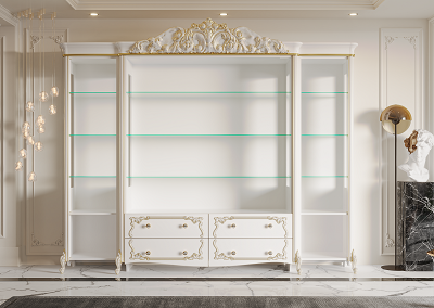 Шкаф-витрина Mebel Luxe Венеция 300х250см белый купить,NaN