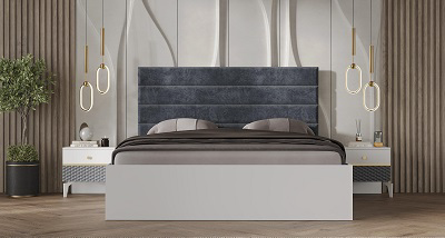 Гарнитур спальный Mebel Luxe Ева серо-белый купить,NaN