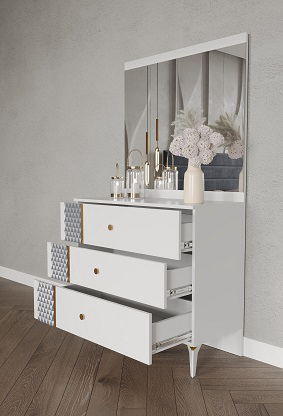 Гарнитур спальный Mebel Luxe Ева серо-белый купить,NaN