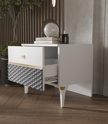 Гарнитур спальный Mebel Luxe Ева серо-белый купить,NaN