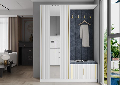 Прихожая Mebel Luxe Балли 2Д белый с золотом купить,NaN