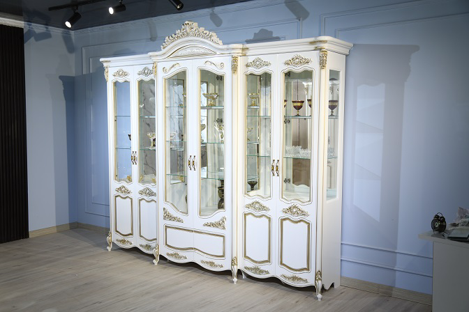 Шкаф-витрина Mebel Luxe Элиза 6Д 286х250см белый купить,NaN