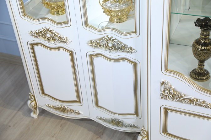 Шкаф-витрина Mebel Luxe Элиза 6Д 286х250см белый купить,NaN