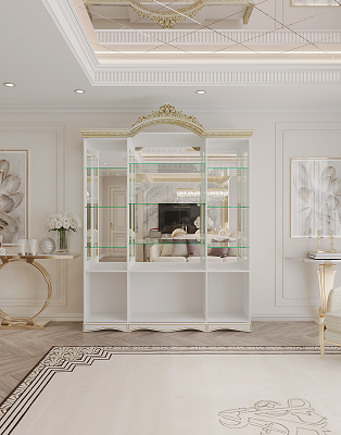 Шкаф-витрина Mebel Luxe Афина 4Д 200.5х265см белый купить,NaN