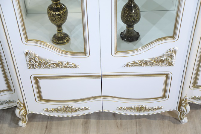 Шкаф-витрина Mebel Luxe Элиза 6Д 286х250см белый купить,NaN