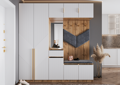 Прихожая Mebel Luxe Тиссот коричнево-белая купить,NaN