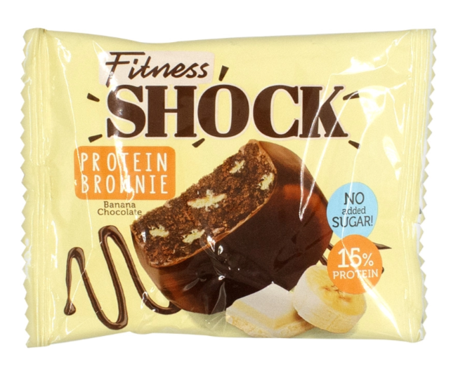 Печенье протеиновое FitnesShock Брауни банановый шоколад 50 гр