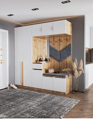 Прихожая Mebel Luxe Тиссот коричнево-белая купить,NaN
