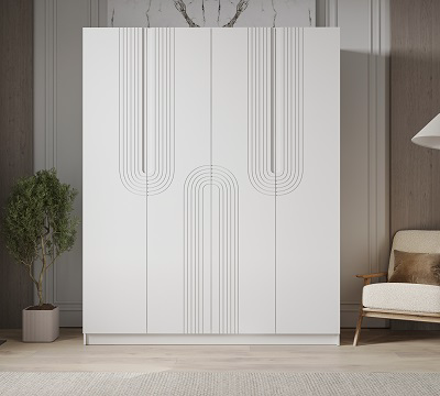 Шкаф Mebel Luxe Лофт 4Д 230х207х58см белый купить,NaN