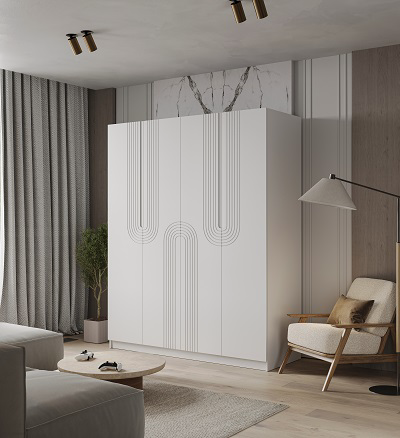 Шкаф Mebel Luxe Лофт 4Д 230х207х58см белый купить,NaN