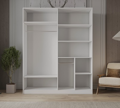 Шкаф Mebel Luxe Лофт 4Д 230х207х58см белый купить,NaN