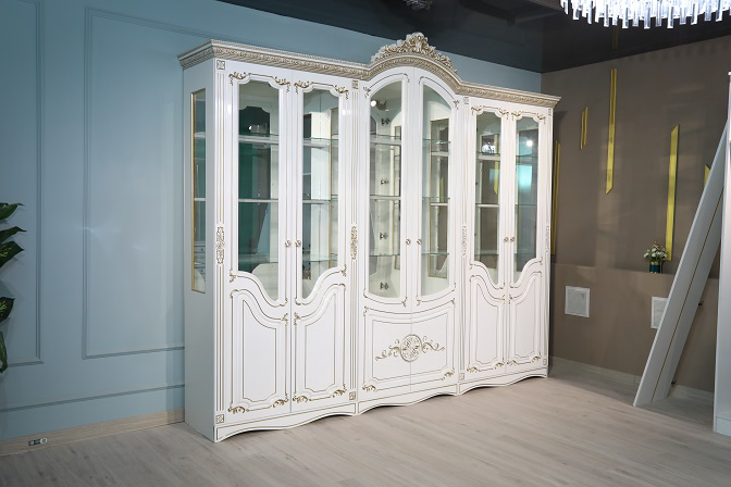 Шкаф-витрина Mebel Luxe Афина 6Д белый купить,NaN