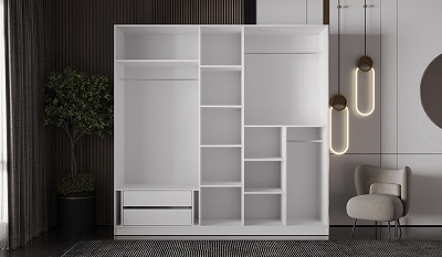 Шкаф Mebel Luxe Лия 230х226х60см белый с золотом купить,NaN
