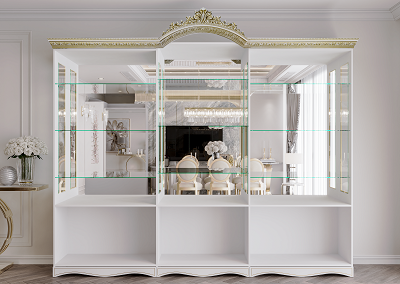Шкаф-витрина Mebel Luxe Афина 6Д белый купить,NaN