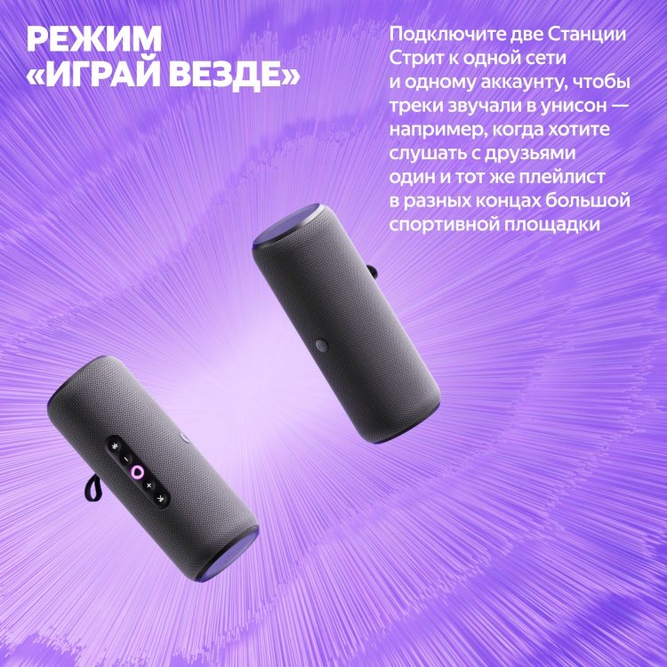 Умная колонка Яндекс Станция Стрит YNDX-00030BLK черный - ForteMarket Умная колонка Яндекс Станция Стрит YNDX-00030BLK черный купить,69990