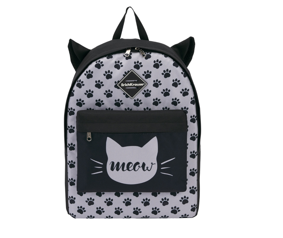 Рюкзак Erich Krause EasyLine Animals 17L Meow 29x39x13см черный купить,NaN