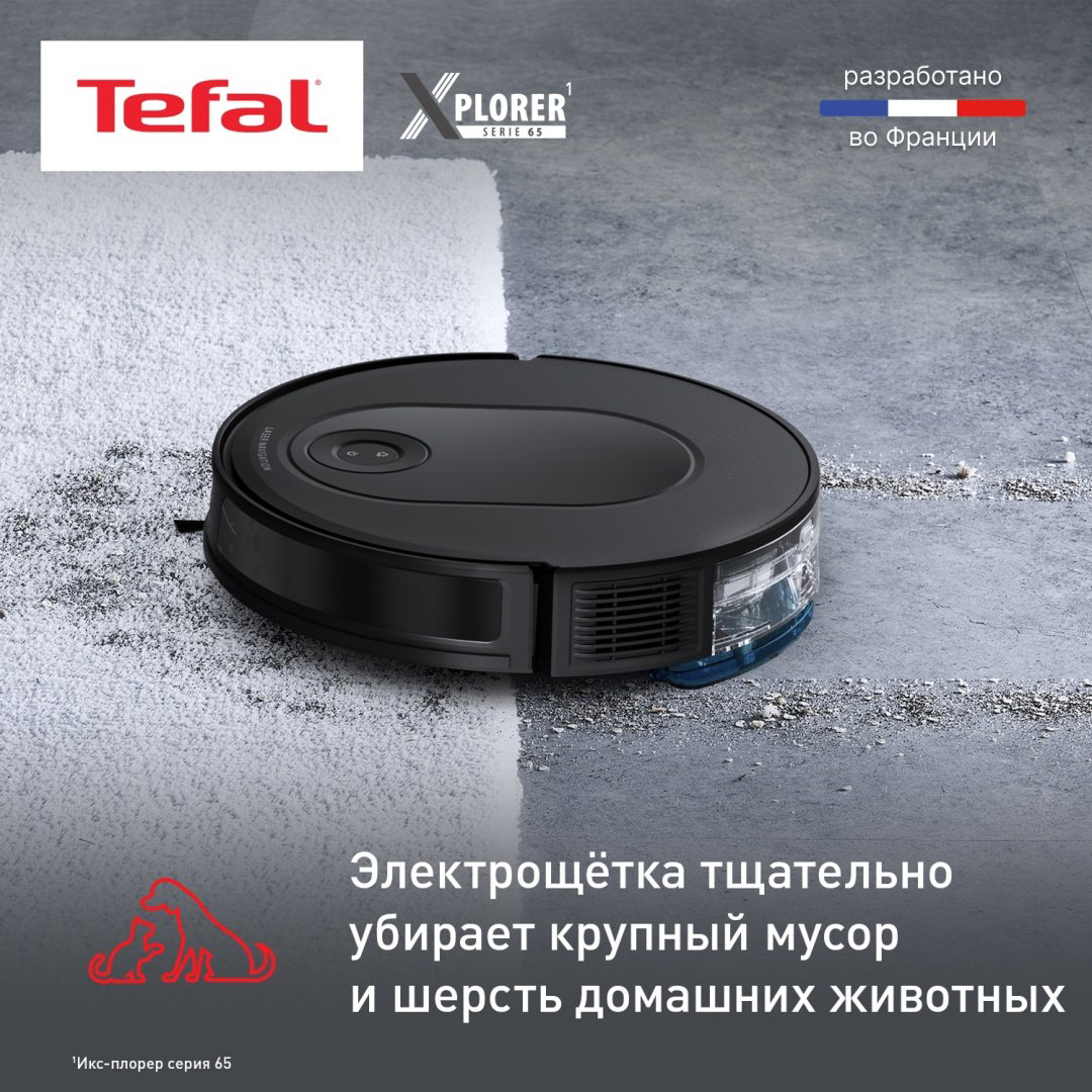Робот-пылесос Tefal X-Plorer Serie 65 RG8L65WH черный купить,NaN
