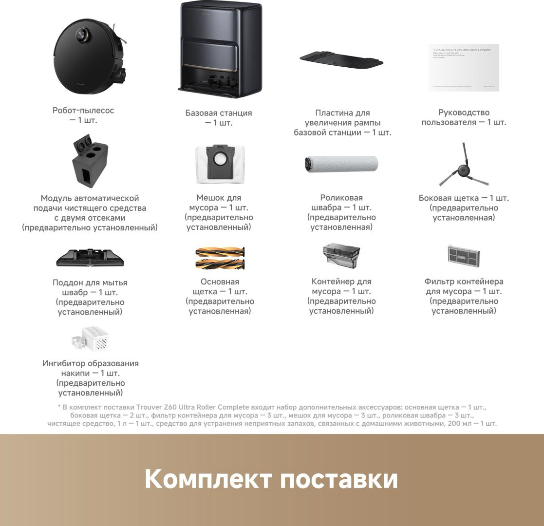 Робот-пылесос TROUVER Z60 Ultra Roller Complete HMH36A RLZ83CE-1 черный купить,589990